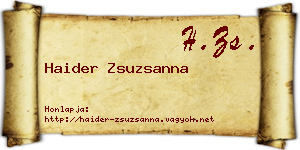 Haider Zsuzsanna névjegykártya